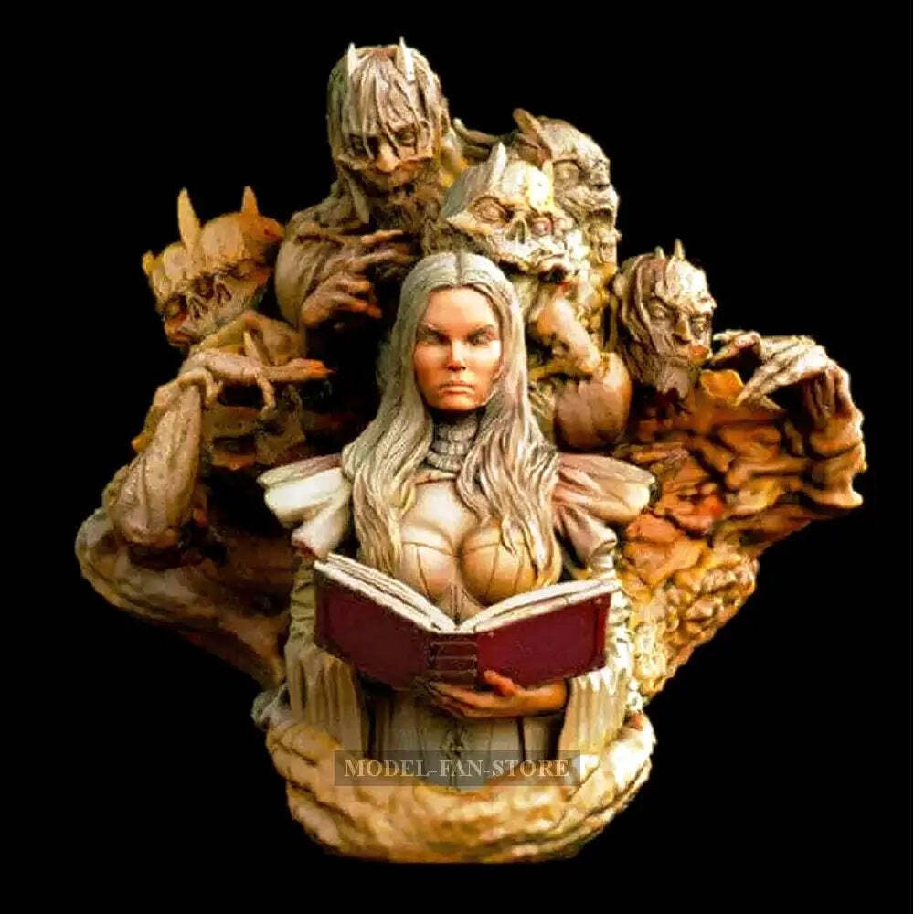 1/10 BUST Resin Model Kit Beautiful Girl Woman Witch Summon Demons Unpainted