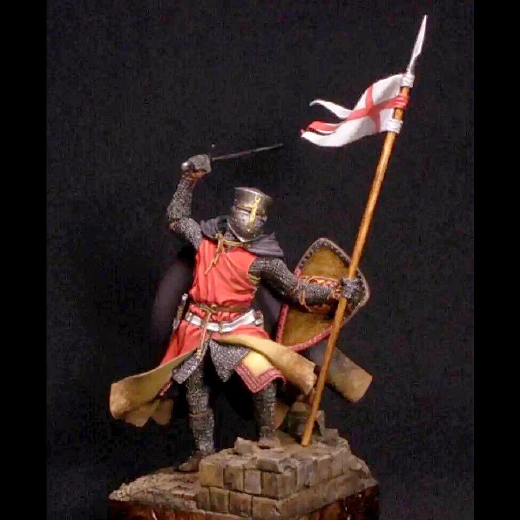1/24 Resin Model Kit Medieval Knight Crusader Fortress Defender Unpainted
