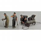 1/35 3pcs Resin Model Kit German Soldiers with Compressor WW2 Unpainted