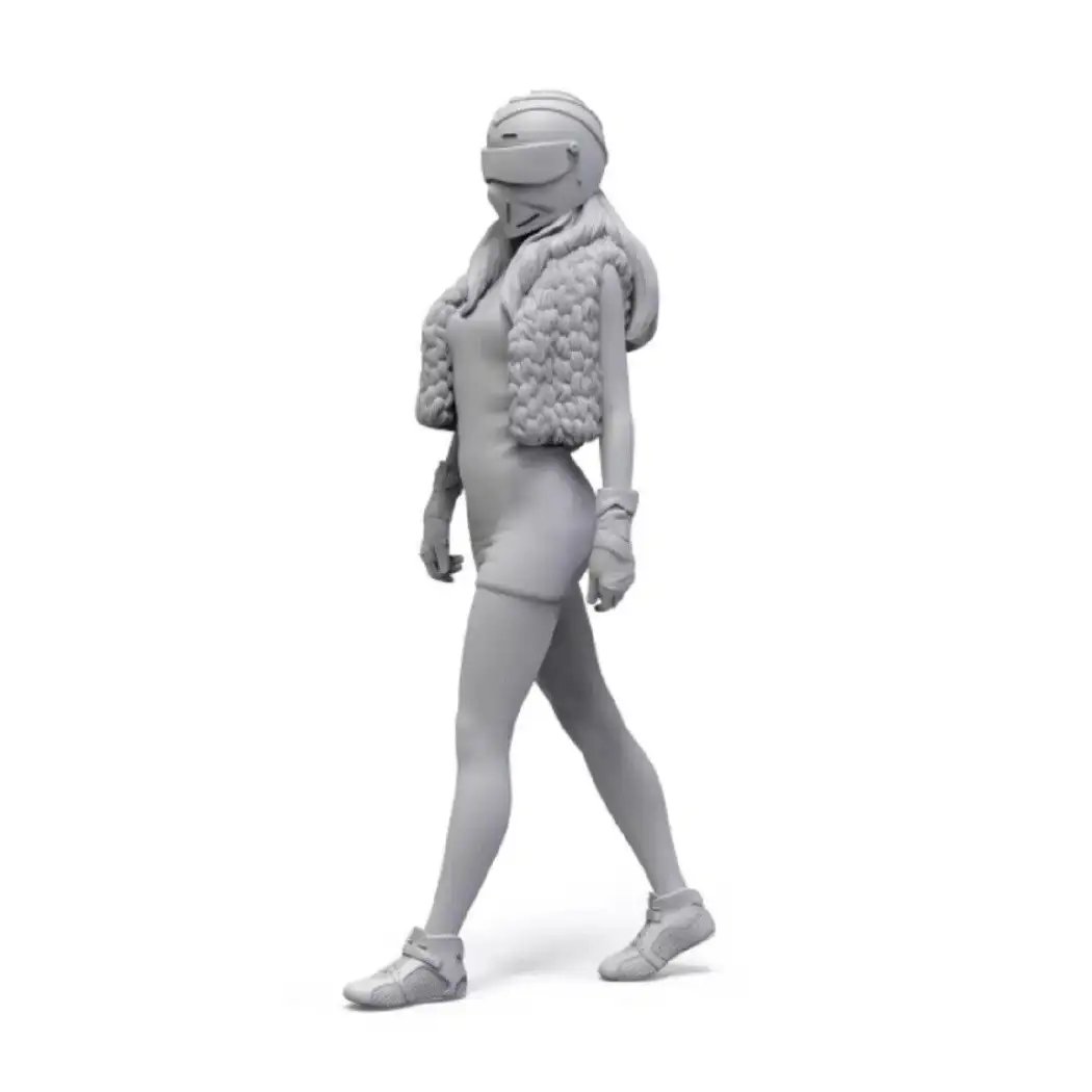 1/35 Resin Model Kit Modern Beautiful Girl Motorcyclist Driver Unpainted