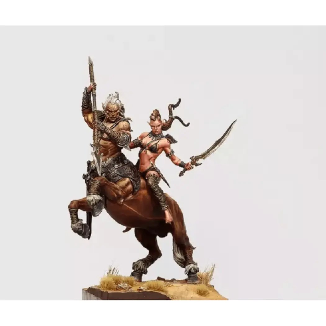 1/24 75mm Resin Model Kit Barbarian Centaur and Wild Elf Unpainted