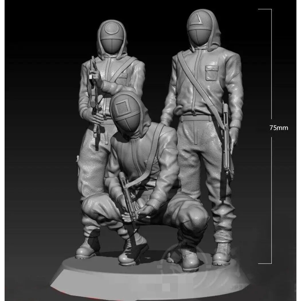 1/24 75mm 3D Print Model Kit Game Squid Gamers Servants Movie Unpainted
