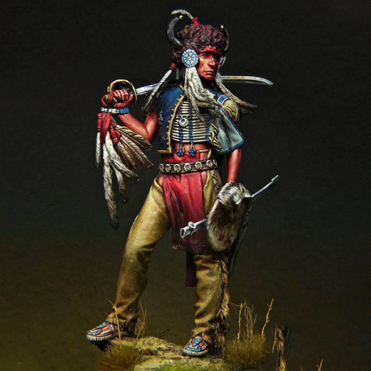 1/24 Resin Model Kit Native American Indian Sioux Warrior Unpainted