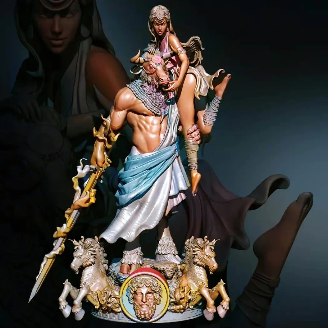 78 Resin Model Kit Minotaur and Princess Beautiful Barbarian Girl Unpainted