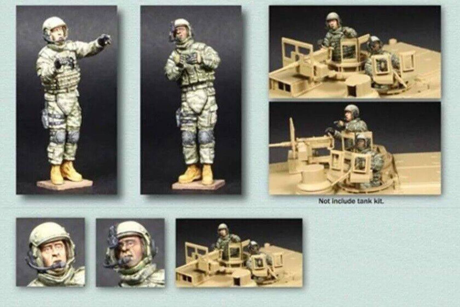 1/35 2pcs Resin Model Kit Modern US Army Soldiers Tank Crew Unpainted