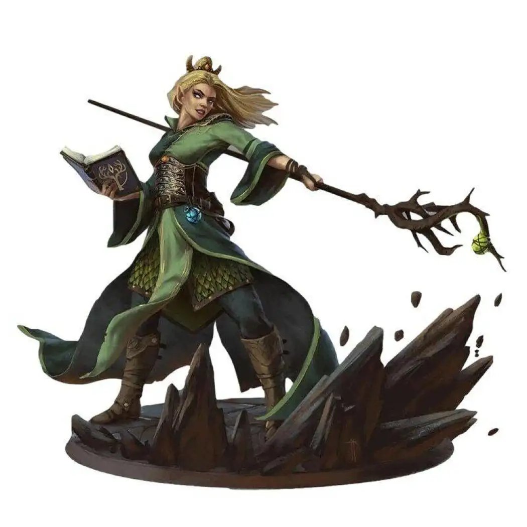 1/24 75mm 3D Print Model Kit Beautiful Girl Woman Sorceress Druid Unpainted