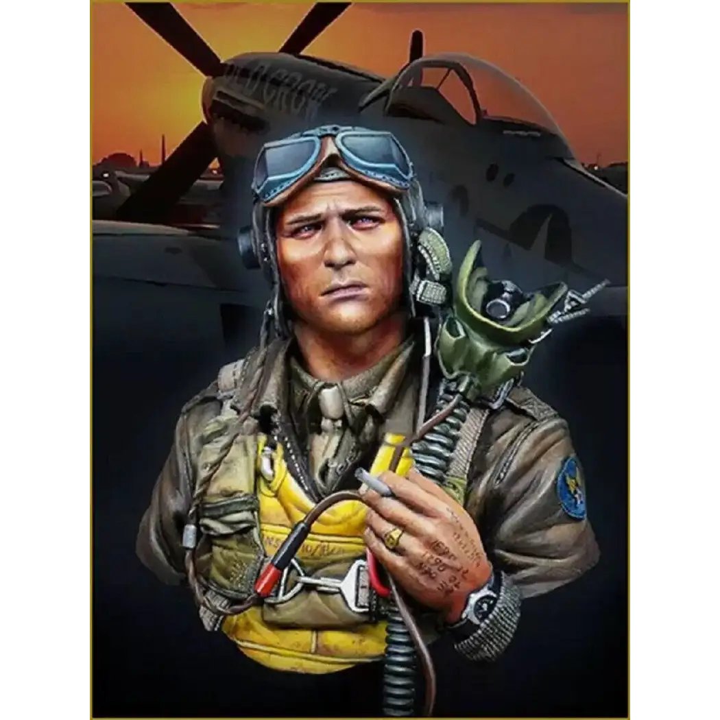 1/10 BUST Resin FIgure Model Kit US Air Force Pilot WWII WW2 Unpainted