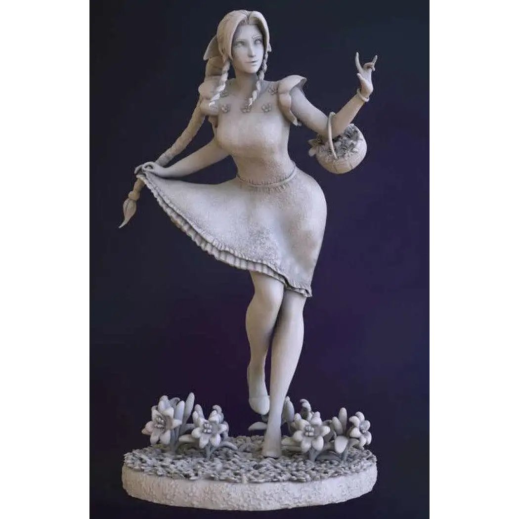 1/24 75mm 3D Print Model Kit Girl Little Red Riding Hood Unpainted