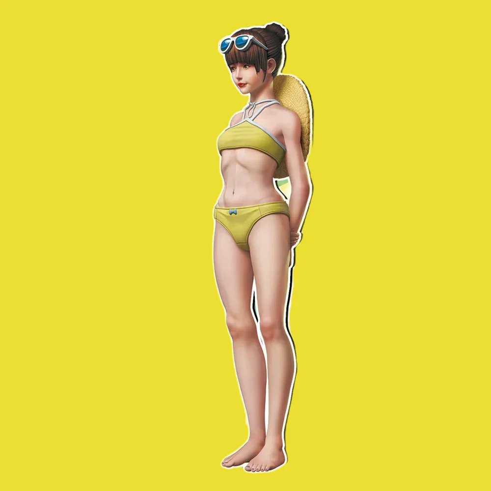 1/35 - 1/16 Resin Model Kit Modern Asian Beautiful Girl Summer Beach Unpainted