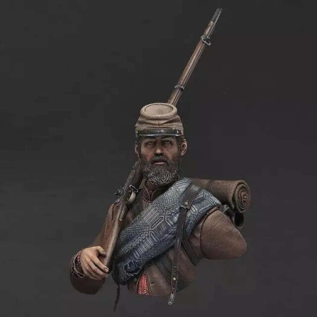 1/10 BUST Resin Model Kit Soldier Confederate US Civil War Unpainted