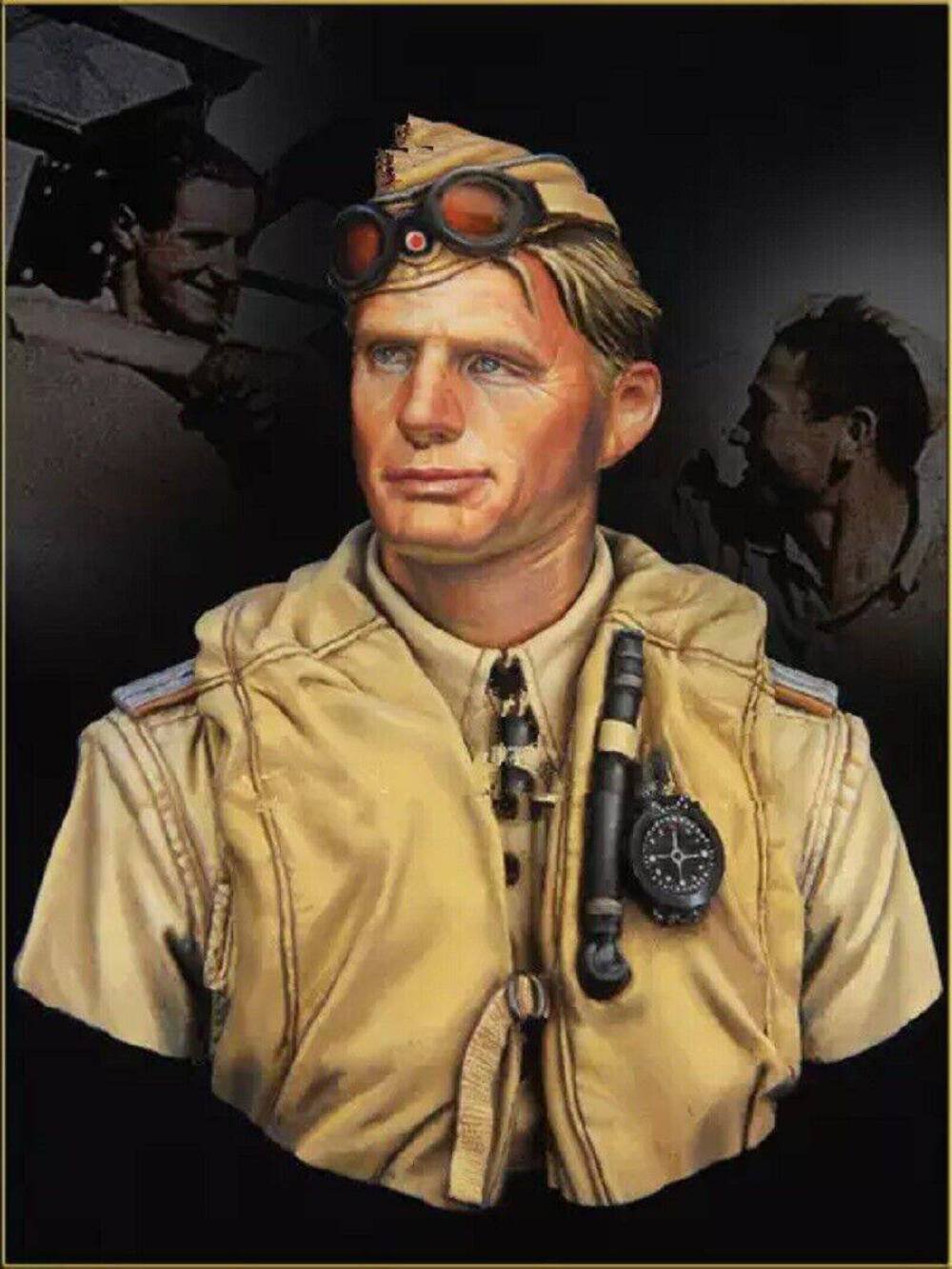 1/10 BUST Resin Model Kit German Soldier Pilot Air Force WW2 Unpainted