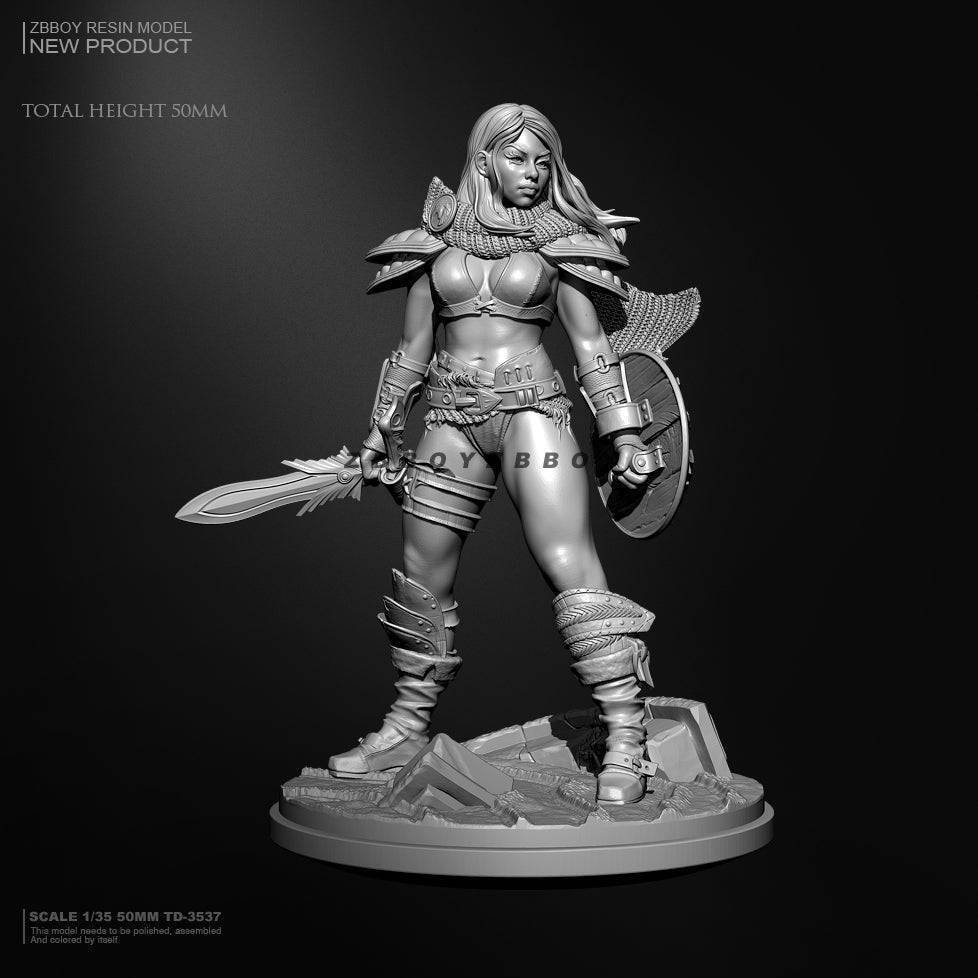 50mm Resin Model Kit Amazon Beautiful Girl Warrior TD-3537 Unpainted