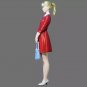 1/12 Resin Model Kit Modern Beautiful Girl in Red Dress Unpainted