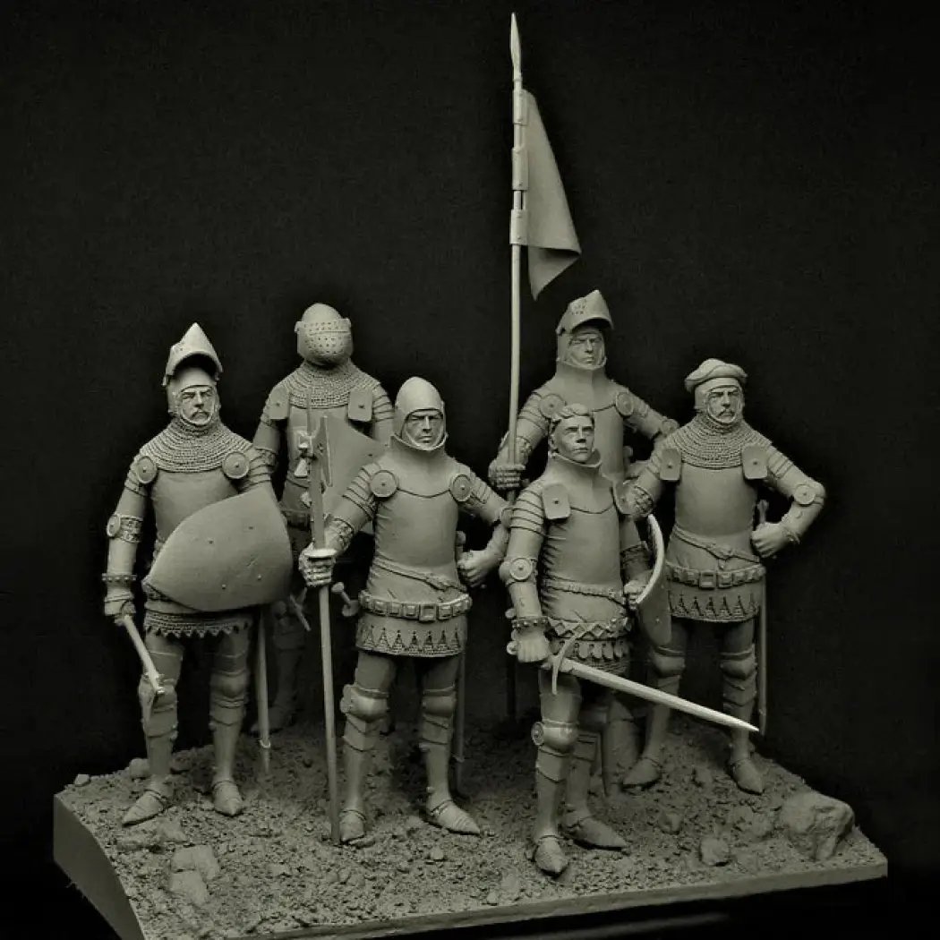 1/24 75mm Resin Model Kit Medieval Knihgt Royal Guard A-1592 (no base) Unpainted