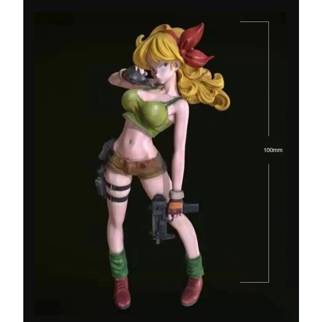 1/18 100mm 3D Print Model Kit Modern Beautiful Girl Woman Shooter Unpainted