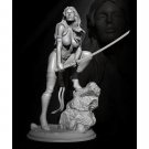 1/24 75mm 3D Print Model Kit Beautiful Girl with Samurai Sword Unpainted