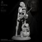 1/24 75mm 3D Print Model Kit Beautiful Girl with Samurai Sword Unpainted