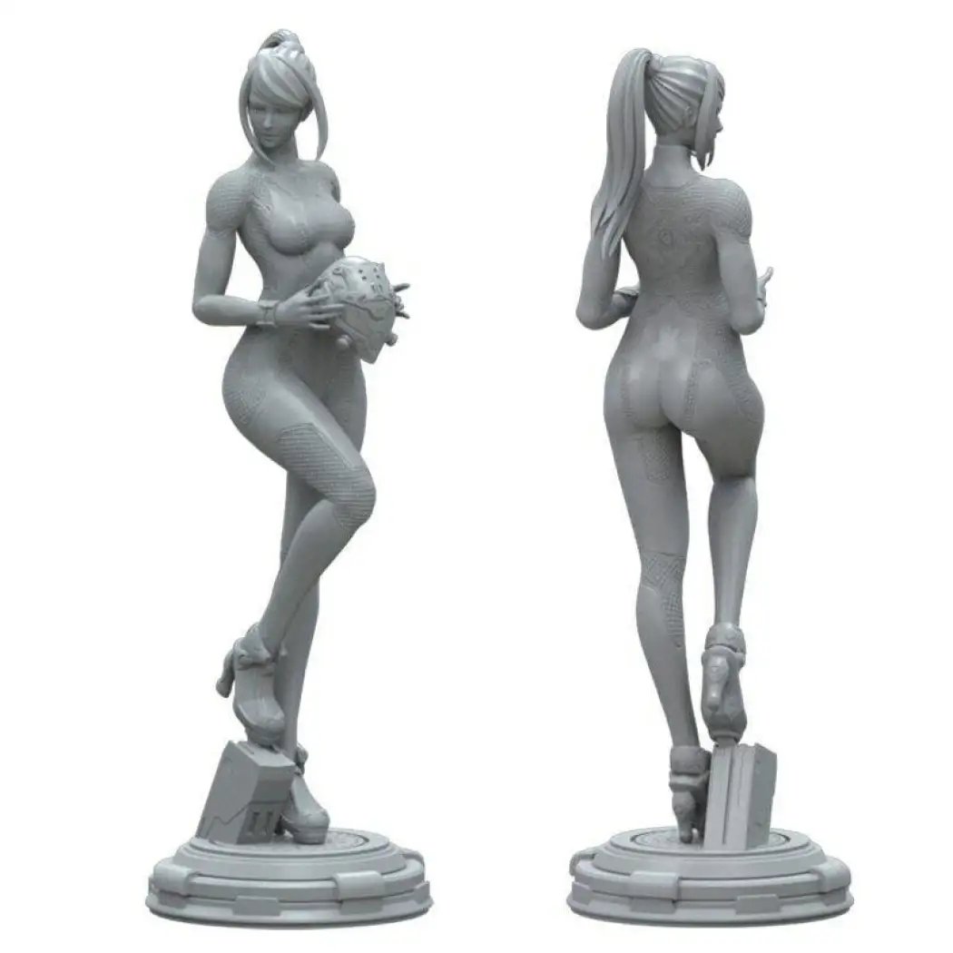 1/18 100mm 3D Print Model Kit Modern Space Beautiful Girl Unpainted