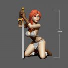 1/18 75mm Resin Model Kit Beautiful Girl Woman Barbarian Unpainted