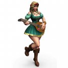 1/18 100mm 3D Print Model Kit Beautiful Girl Woman Bard Musician Unpainted