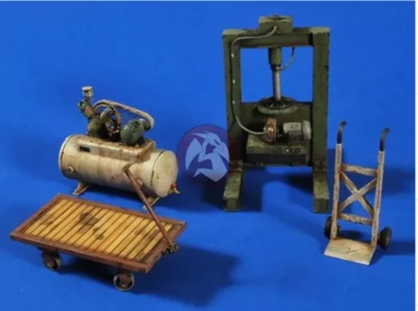 1/35 Resin Model Kit Milling Machine Air Pump Trailer Accessories Unpainted