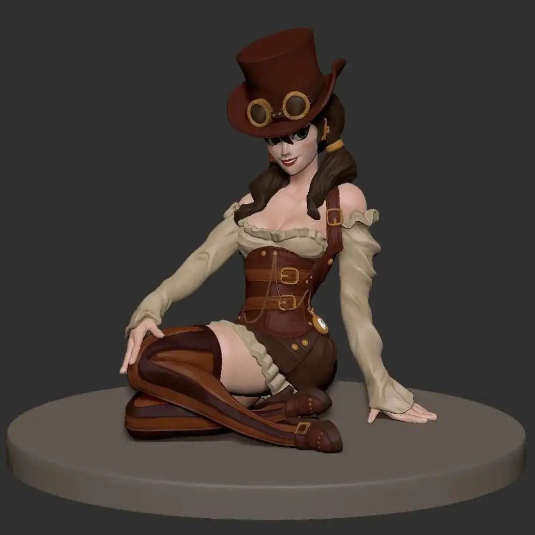 1/24 3D Print Steampunk Model Kit Beautiful Girl Leprechaun Unpainted