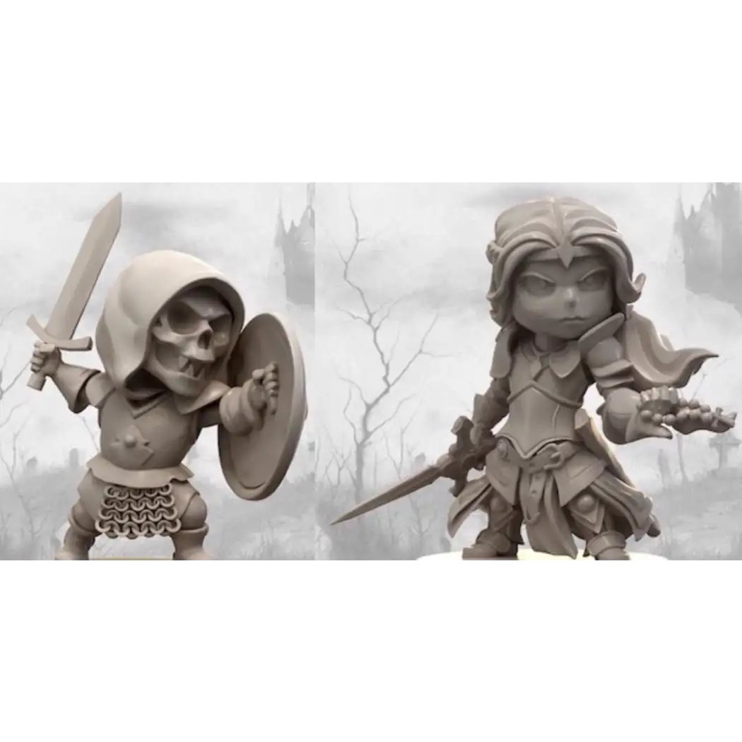 35mm 2pcs Resin Model Kit Little Warriors Fairy Tales Unpainted