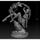 1/24 75mm 3D Print Model Kit Beautiful Girl Woman Forest Warrior Unpainted