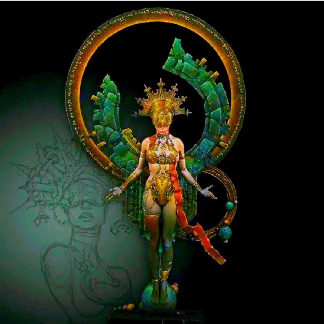 1/18 140mm Resin Model Kit Beautiful Girl Woman Witch Sorceress Unpainted