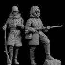1/35 2pcs Resin Model Kit German Soldiers Snipers WW1 Unpainted