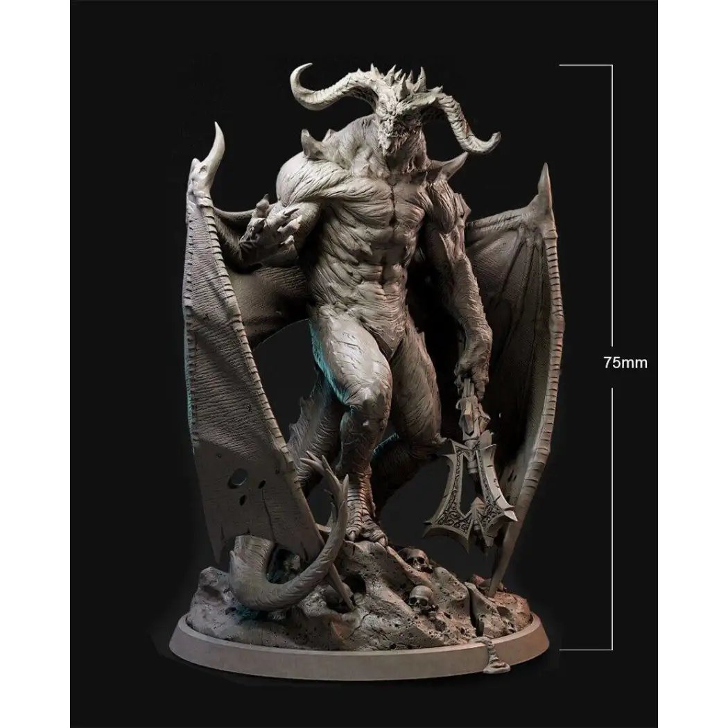 1/24 75mm 3D Print Model Kit Warrior Demon Balrog Devil Unpainted