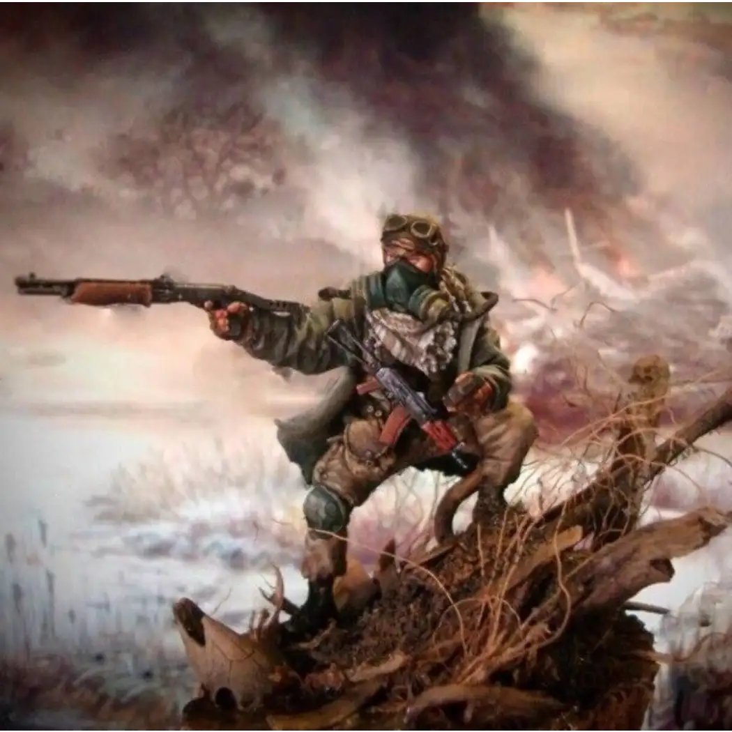 1/32 Resin Model Kit Stalker Post Apocalypse Shooter Unpainted