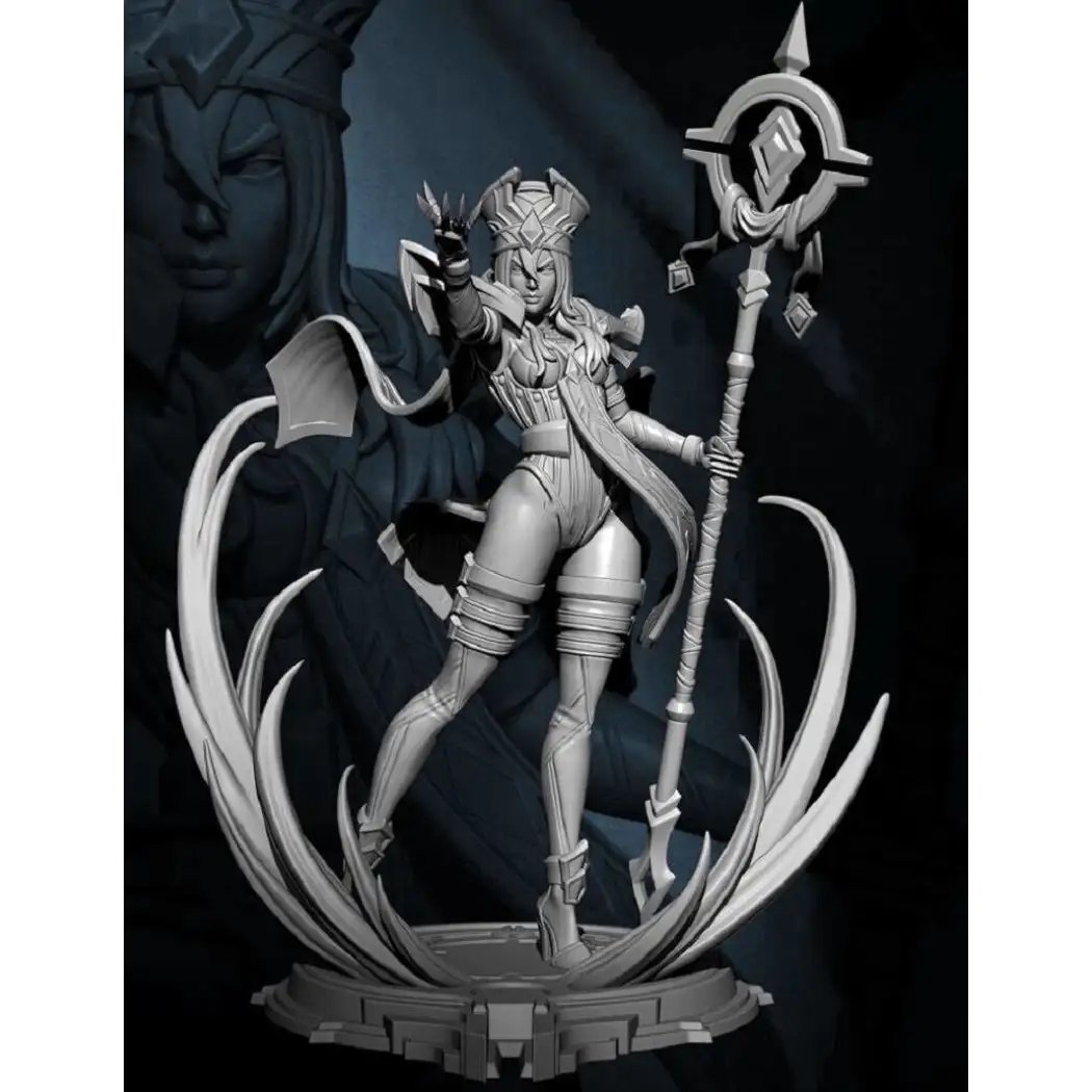 1/24 Resin Model Kit Beautiful Girl Mage Priest Warcraft TD-3144 Unpainted
