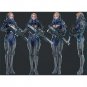 1/24 75mm 3D Print Cyberpunk Model Kit Space Beautiful Girl Shooter Unpainted