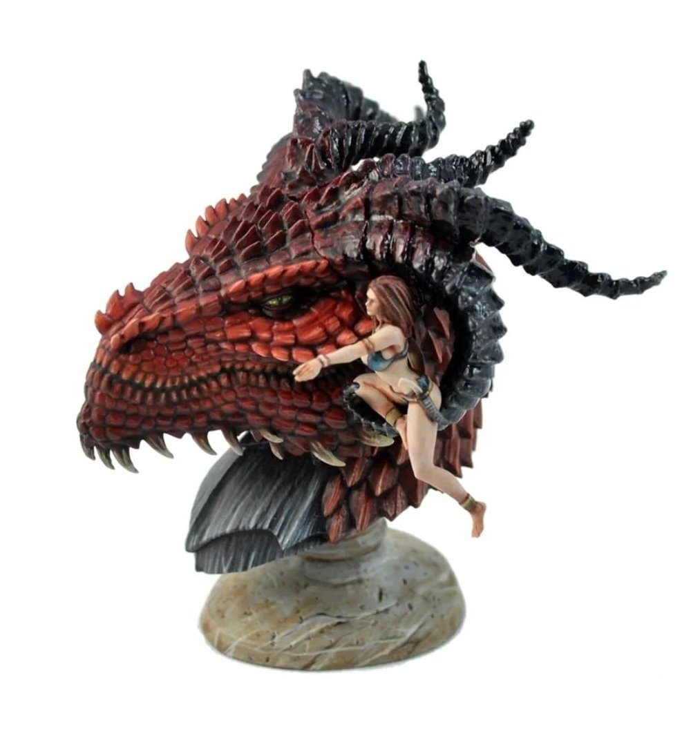 65mm Resin Model Kit Beautiful Girl and Dragon Fairy Tales Unpainted