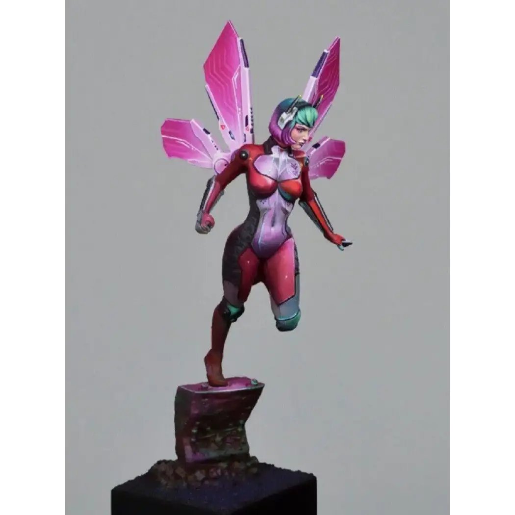 1/24 75mm 3D Print Cyberpunk Model Kit Beautiful Girl Woman Fairy Unpainted
