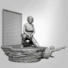 1/24 Resin Model Kit Beautiful Girl Shooter Zombie Apocalypse Unpainted