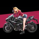 1/9 Resin Model Kit Beautiful Girl Motorcyclist Biker Anime (no moto) Unpainted