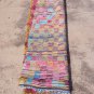 Berber carpet.antique{BOUCHEROUIT}rug woven from old clothes more than 65 years old