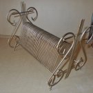 Vintage 45 rpm Wire Record Rack with Lyre Symbols on Ends