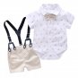 Baby Boy Clothes Summer Suits Newborn  Dress Soft Cotton Solid  Belt Pants Infant Toddler Set