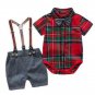 Baby Boy Clothes Summer Suits Newborn  Dress Soft Cotton Solid  Belt Pants Infant Toddler Set