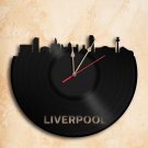 Liverpool City Vinyl Record Wall Clock Handmade Worldwide Shipping