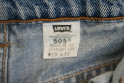 Mens Levi Blank Red Tab Straight leg Jeans 505 27 x 31