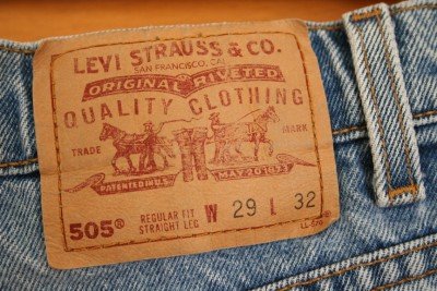 Mens Levi Blank Red Tab Straight leg Jeans 505 27 x 31
