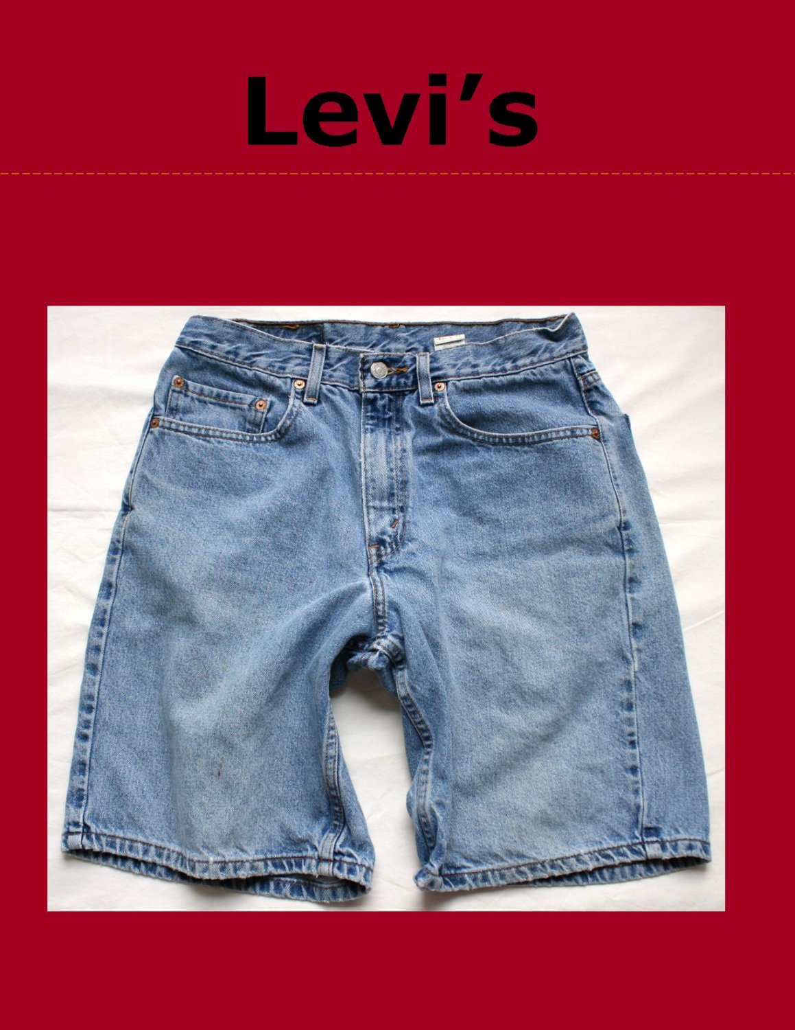 Men's Levi Strauss Red Tab 550 Relaxed Fit Jean Shorts Size 31