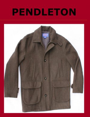 Men's PENDLETON Wool Overcoat Doublure Lining Size Medium