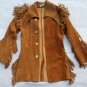 Men's Vintage Handmade Hippie Mountain Man Suede Leather Jacket Coat USA