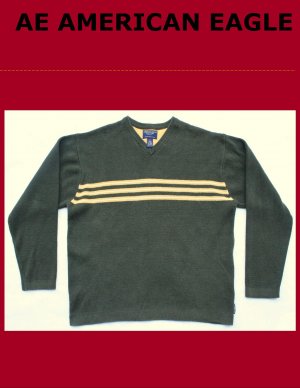 Men's AE AMERICAN EAGLE OUTFITTERS V-Neck Sweater Large
