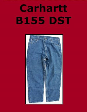 Used Carhartt Fleece -Lined Cotton Denim Jeans B155DST 42 x 33